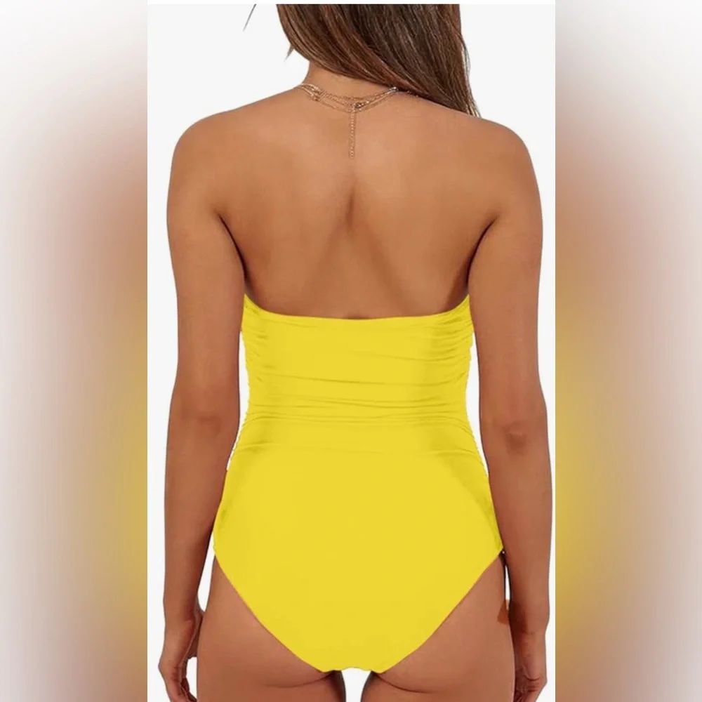 ☀️ Yellow high-waisted monokini - Picture 3 of 4